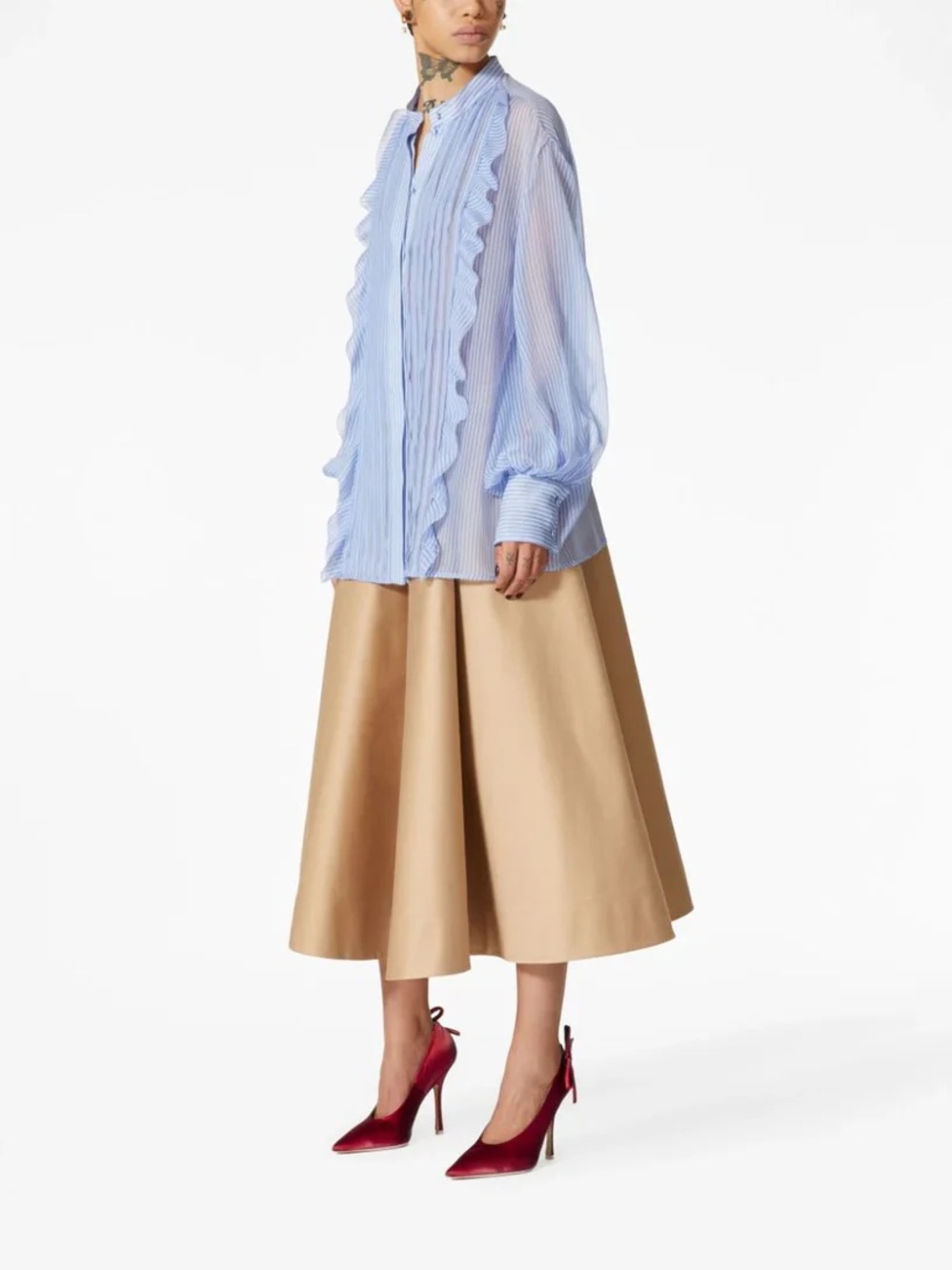 Valentino Garavani Stripes Chiffon Shirt